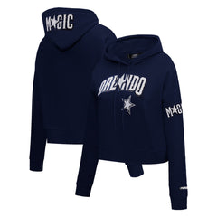 NBA - Orlando Magic Pro Standard Women's 2023/24 City Edition Cropped Pullover Hoodie - Navy