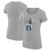 NBA - Golden State Warriors G-III 4Her by Carl Banks Women's Super-Slim Fit Lightweight Basketball Girls T-Shirt - Heather Gray
