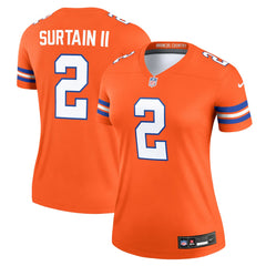 Patrick Surtain II Denver Broncos Women's Alternate Legend Player Performance Top Mile High Collection 1977 Throwback Orange - Nike