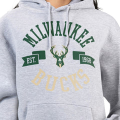 NBA - Milwaukee Bucks G-III 4Her by Carl Banks Women's City Pullover Hoodie - Heather Gray