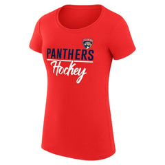 Florida Panthers - G-III 4Her by Carl Banks Women's Super-Slim Fit Lightweight Team Sport T-Shirt Red
