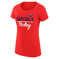 Washington Capitals G-III 4Her by Carl Banks Women's Super-Slim Fit Lightweight Team Sport T-Shirt Red