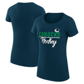 Vancouver Canucks - G-III 4Her by Carl Banks Women's Super-Slim Fit Lightweight Team Sport T-Shirt Navy