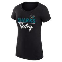 San Jose Sharks - G-III 4Her by Carl Banks Women's Super-Slim Fit Lightweight Team Sport T-Shirt Black