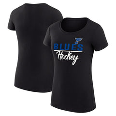 St. Louis Blues - G-III 4Her by Carl Banks Women's Super-Slim Fit Lightweight Team Sport T-Shirt Black