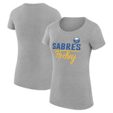 Buffalo Sabres - G-III 4Her by Carl Banks Women's Super-Slim Fit Lightweight Team Sport T-Shirt Gray