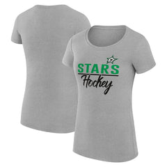 Dallas Stars - G-III 4Her by Carl Banks Women's Super-Slim Fit Lightweight Team Sport T-Shirt Gray