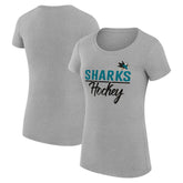 San Jose Sharks - G-III 4Her by Carl Banks Women's Super-Slim Fit Lightweight Team Sport T-Shirt Gray