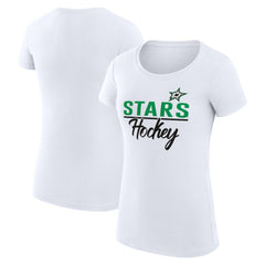 Dallas Stars - G-III 4Her by Carl Banks Women's Super-Slim Fit Lightweight Team Sport T-Shirt White