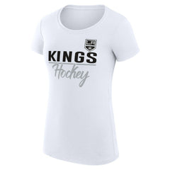Los Angeles Kings - G-III 4Her by Carl Banks Women's Super-Slim Fit Lightweight Team Sport T-Shirt White
