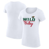 Minnesota Wild - G-III 4Her by Carl Banks Women's Super-Slim Fit Lightweight Team Sport T-Shirt White
