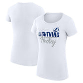 Tampa Bay Lightning - G-III 4Her by Carl Banks Women's Super-Slim Fit Lightweight Team Sport T-Shirt White