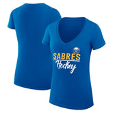 Buffalo Sabres - G-III 4Her by Carl Banks Women's Super-Slim Fit Lightweight Team Sport V-Neck T-Shirt Royal