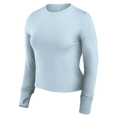 Chicago Cubs Fanatics Women's Studio Fitted Long Sleeve Gym Top for sale