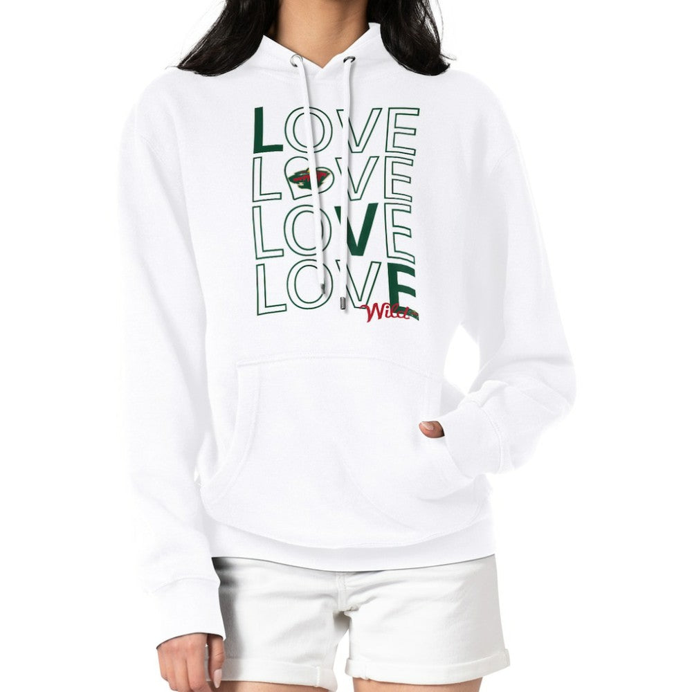 Minnesota Wild - G-III 4Her by Carl Banks Women's Hockey Love Fleece Pullover Hoodie White