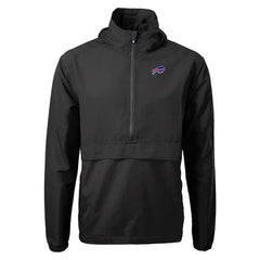 Buffalo Bills Cutter & Buck Charter Eco Recycled Anorak Half-Zip Jacket Black - NFL