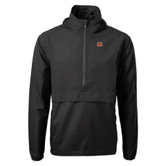 Cincinnati Bengals Cutter & Buck Charter Eco Recycled Anorak Half-Zip Jacket Black - NFL