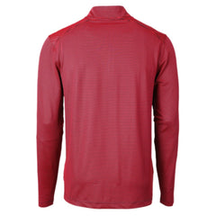 Buffalo Bills Cutter & Buck Virtue Eco Pique Micro Stripe Recycled Quarter-Zip Pullover Top Red/Navy - NFL