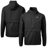 Detroit Lions Cutter & Buck Charter Eco Recycled Anorak Half-Zip Jacket Black - NFL
