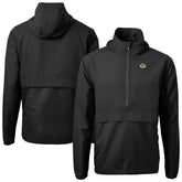 Green Bay Packers Cutter & Buck Charter Eco Recycled Anorak Half-Zip Jacket Black - NFL