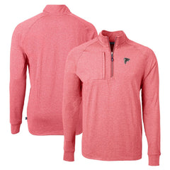 Atlanta Falcons Cutter & Buck Adapt Eco Knit Quarter-Zip Pullover Top Heather Red - NFL
