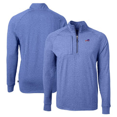 Buffalo Bills Cutter & Buck Adapt Eco Knit Quarter-Zip Pullover Top Royal - NFL