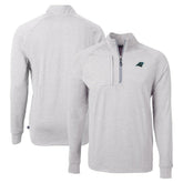 Carolina Panthers Cutter & Buck Adapt Eco Knit Quarter-Zip Pullover Top Heather Gray - NFL
