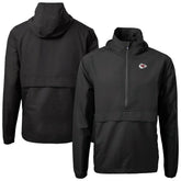 Kansas City Chiefs Cutter & Buck Charter Eco Recycled Anorak Half-Zip Jacket Black - NFL
