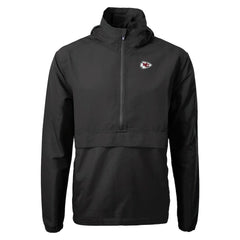 Kansas City Chiefs Cutter & Buck Charter Eco Recycled Anorak Half-Zip Jacket Black - NFL