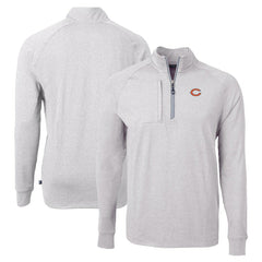 Chicago Bears Cutter & Buck Adapt Eco Knit Quarter-Zip Pullover Top Heather Gray - NFL