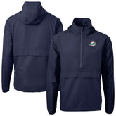Miami Dolphins Cutter & Buck Charter Eco Recycled Anorak Half-Zip Jacket Blue - NFL