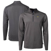 Jacksonville Jaguars Cutter & Buck Virtue Eco Pique Micro Stripe Recycled Quarter-Zip Pullover Top Black/Gray - NFL