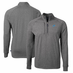 Detroit Lions Cutter & Buck Adapt Eco Knit Quarter-Zip Pullover Top Heather Black - NFL