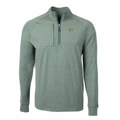 Green Bay Packers Cutter & Buck Adapt Eco Knit Quarter-Zip Pullover Top Heather Green - NFL