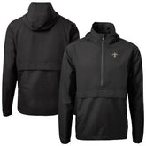 New Orleans Saints Cutter & Buck Charter Eco Recycled Anorak Half-Zip Jacket Black - NFL