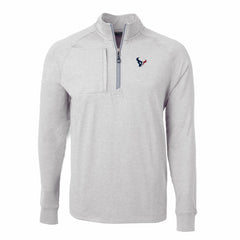 Houston Texans Cutter & Buck Adapt Eco Knit Quarter-Zip Pullover Top Heather Gray - NFL