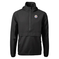 Pittsburgh Steelers Cutter & Buck Charter Eco Recycled Anorak Half-Zip Jacket Black - NFL