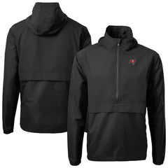 Tampa Bay Buccaneers Cutter & Buck Charter Eco Recycled Anorak Half-Zip Jacket Black - NFL