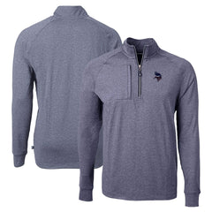 Minnesota Vikings Cutter & Buck Adapt Eco Knit Quarter-Zip Pullover Top Heather Navy - NFL