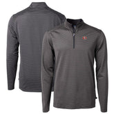 San Francisco 49ers Cutter & Buck Virtue Eco Pique Micro Stripe Recycled Quarter-Zip Pullover Top Black/Gray - NFL