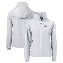 Kansas City Chiefs Cutter & Buck Women's Charter Eco Recycled Full-Zip Jacket Gray - NFL