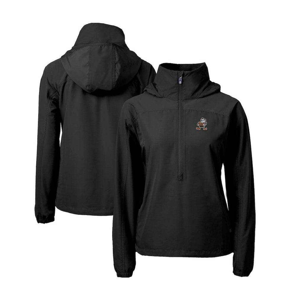 Cleveland Browns Cutter & Buck Women's Charter Eco Recycled Half-Zip Anorak Jacket Black - NFL