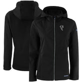 Atlanta Falcons Cutter & Buck Women's Evoke Eco Softshell Recycled Full-Zip Hooded Jacket Black - NFL