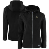 Baltimore Ravens Cutter & Buck Women's Evoke Eco Softshell Recycled Full-Zip Hooded Jacket Black - NFL
