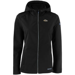 Baltimore Ravens Cutter & Buck Women's Evoke Eco Softshell Recycled Full-Zip Hooded Jacket Black - NFL