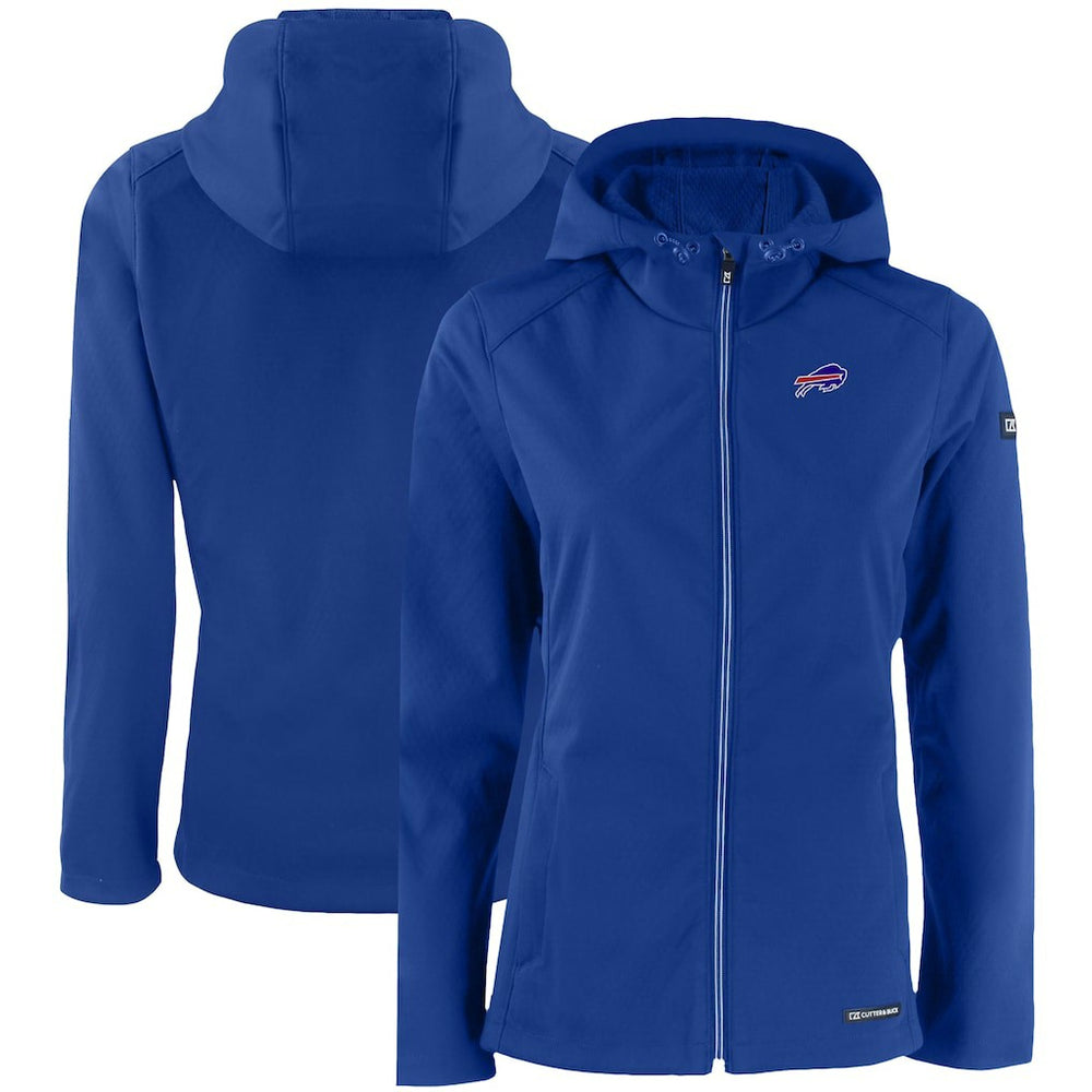 Buffalo Bills Cutter & Buck Women's Evoke Eco Softshell Recycled Full-Zip Hooded Jacket Royal - NFL