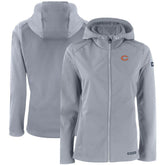 Chicago Bears Cutter & Buck Women's Evoke Eco Softshell Recycled Full-Zip Hooded Jacket Gray - NFL