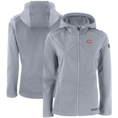 Chicago Bears Cutter & Buck Women's Evoke Eco Softshell Recycled Full-Zip Hooded Jacket Gray - NFL