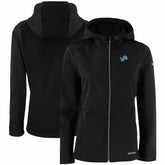 Detroit Lions Cutter & Buck Women's Evoke Eco Softshell Recycled Full-Zip Hooded Jacket Black - NFL