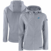 Detroit Lions Cutter & Buck Women's Evoke Eco Softshell Recycled Full-Zip Hooded Jacket Gray - NFL